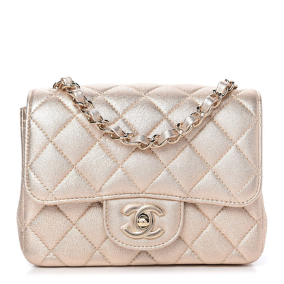 Chanel Metallic Lambskin Quilted Mini Square Flap Gold 1 of 9