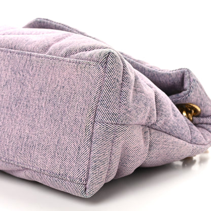 Saint Laurent Denim Quilted Small Loulou Puffer Monogram Chain Satchel Bleached Lilac 11 of 11