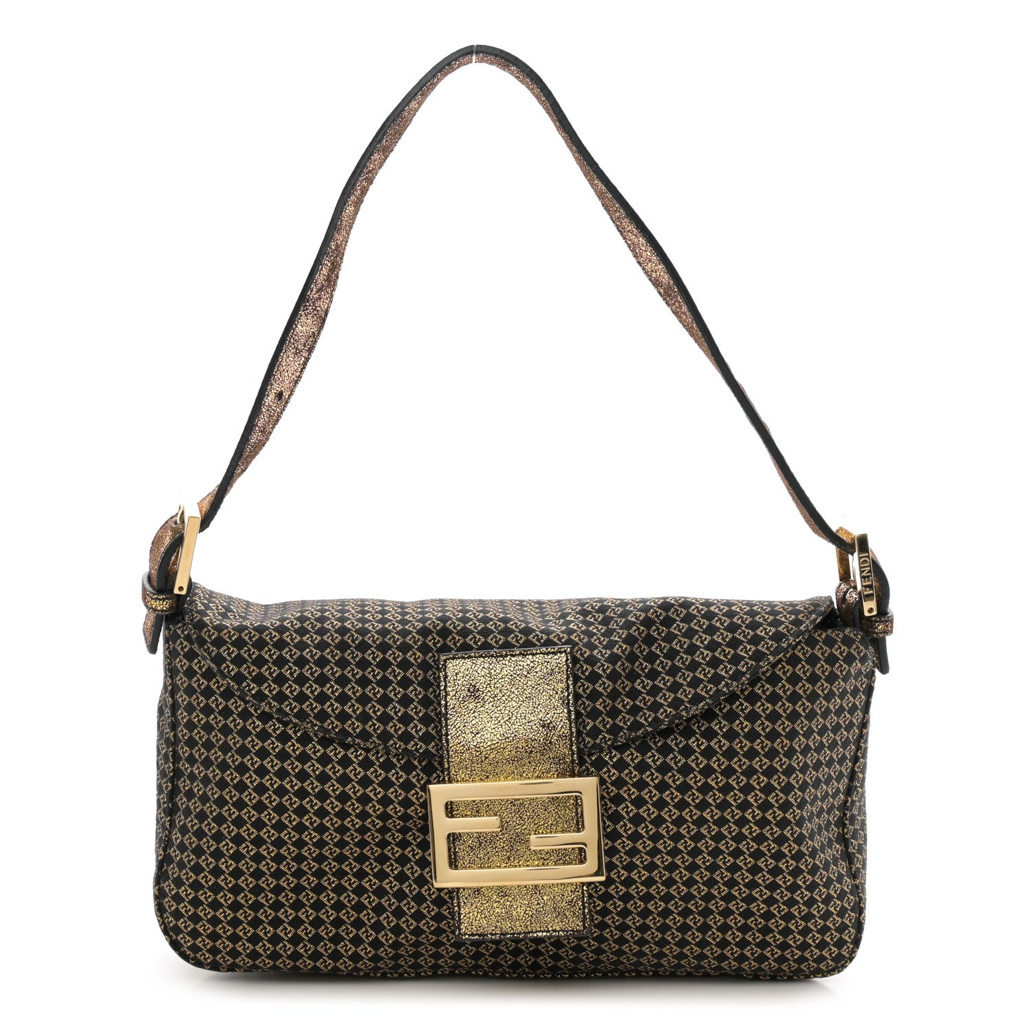 Fendi Micro Zucchino Baguette Black Gold 1 of 12