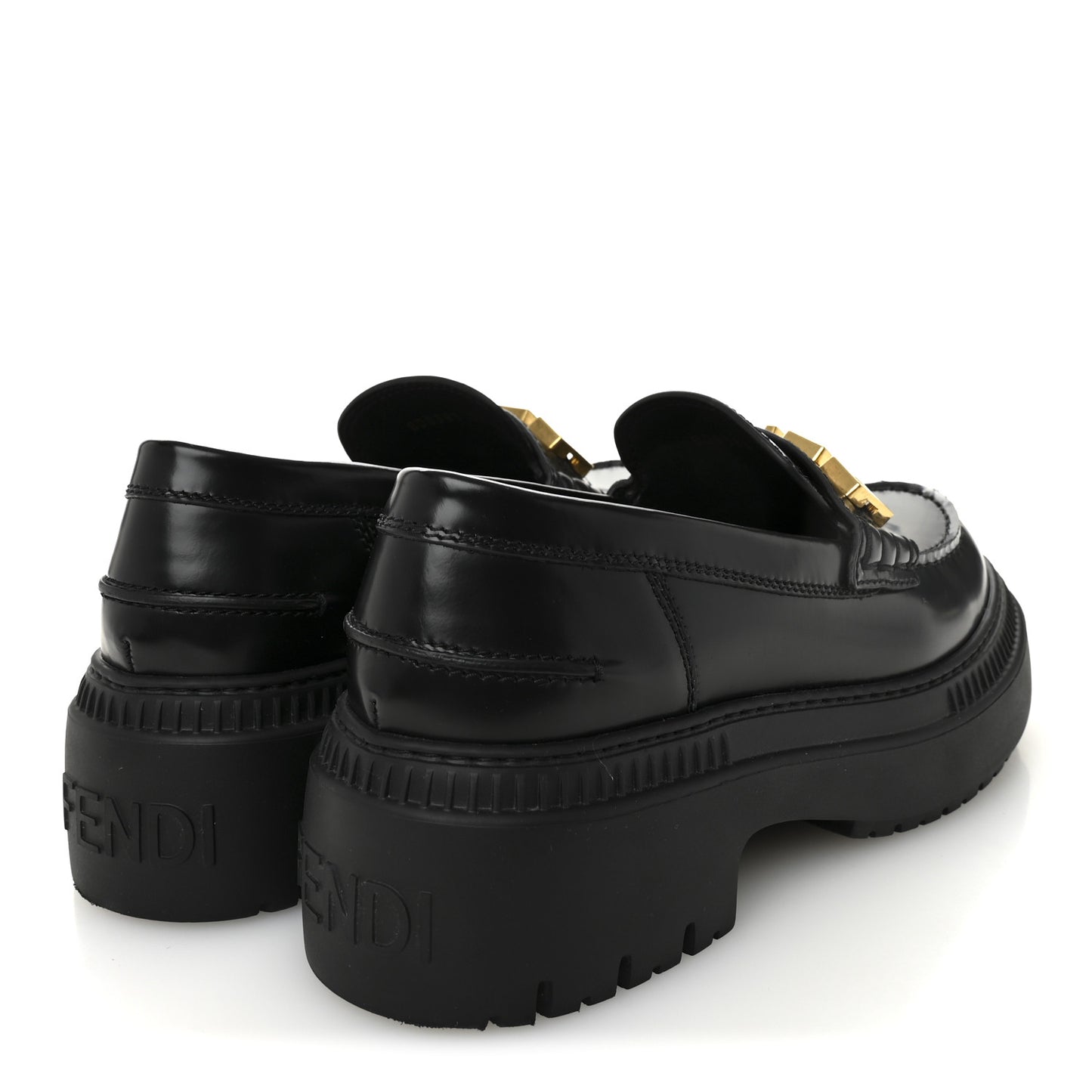 Vitello Abrasivato Fendigraphy 50mm Loafers 38 Black