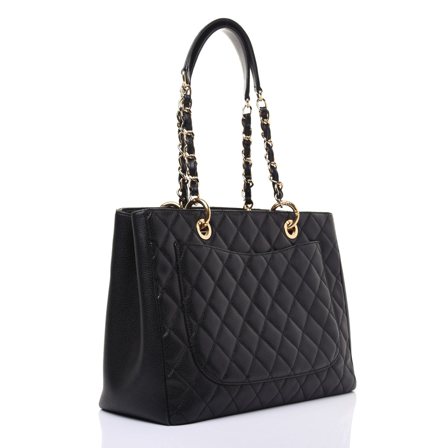 Caviar Quilted Grand Shopping Tote GST Black