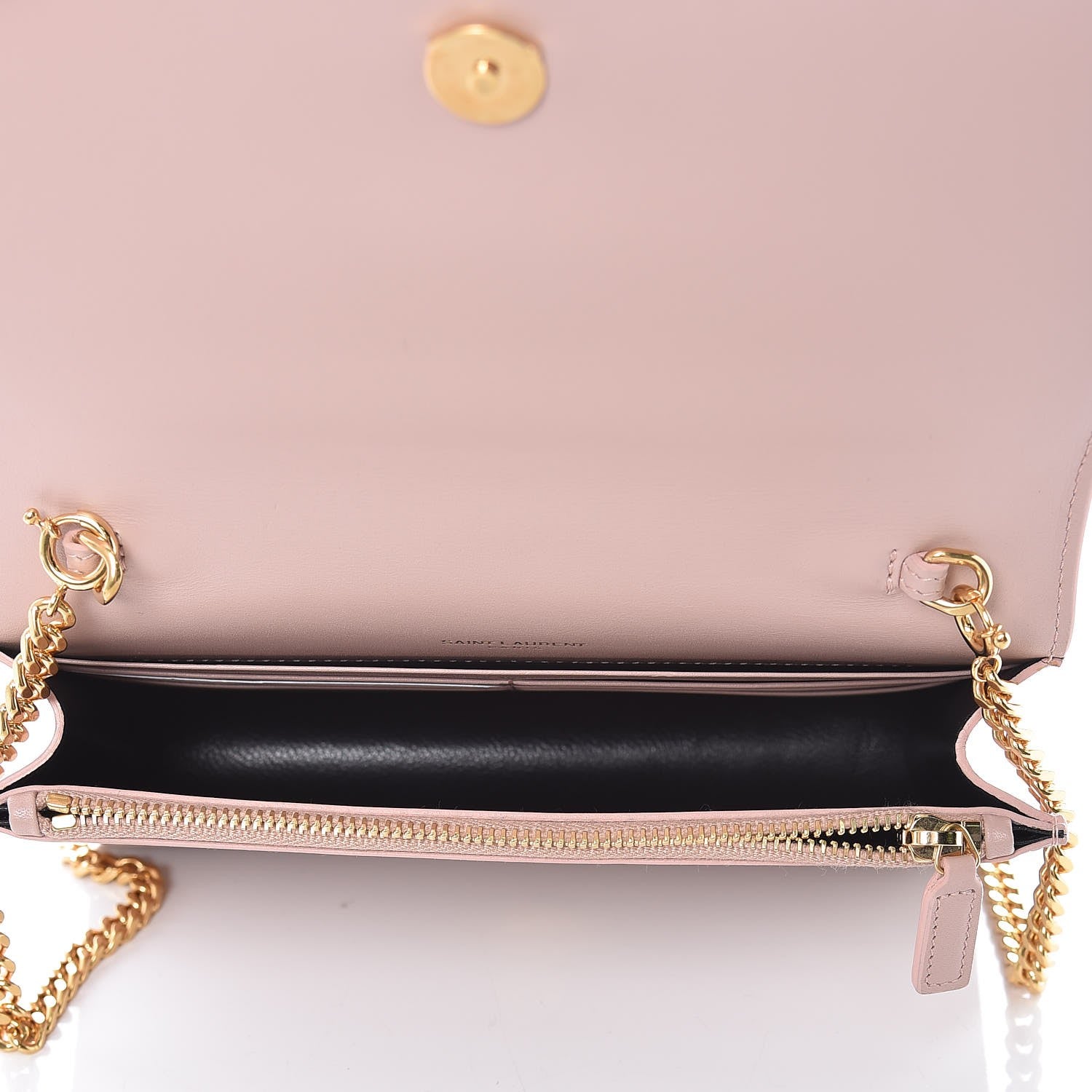 Saint Laurent Smooth Calfskin Classic Monogram Kate Tassel Chain Wallet Pale Pink 5 of 9
