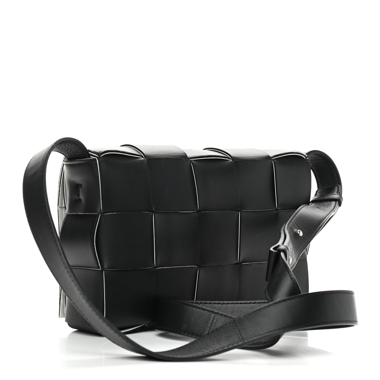 Bottega Veneta Lambskin Maxi Intrecciato Cassette Crossbody Bag Black 3 of 10