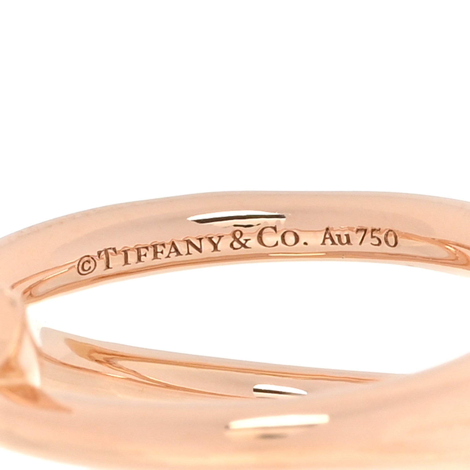 Tiffany 18K Rose Gold Knot Double Row Ring 54 7 4 of 4