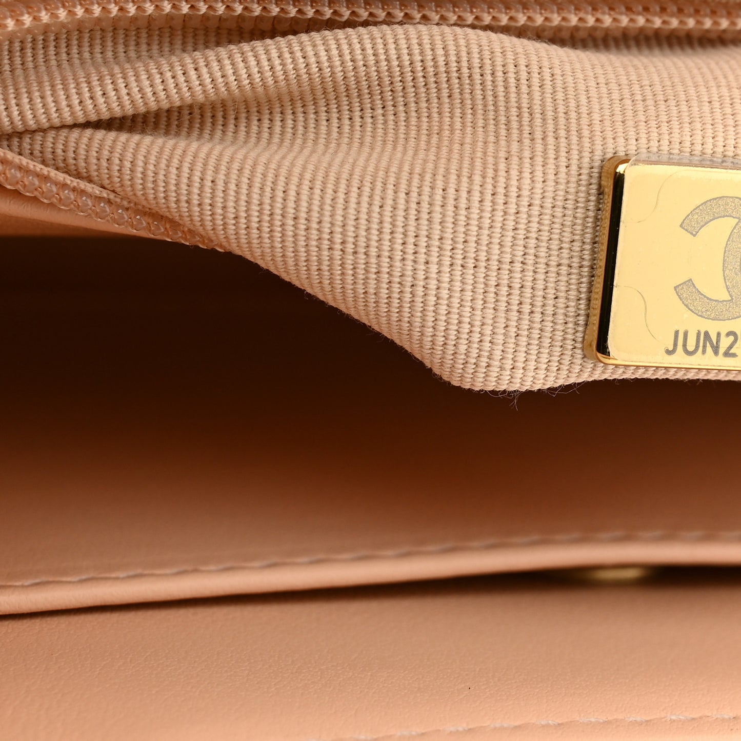 Shiny Aged Calfskin Quilted Nano Kelly Shopper Beige