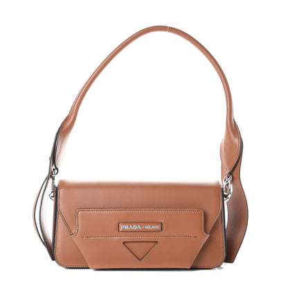 Prada City Calfskin Manuelle Shoulder Bag Cognac 1 of 10
