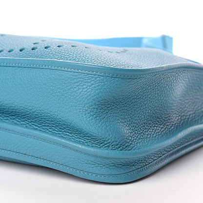 Hermes Taurillon Clemence Evelyne III GM Turquoise 10 of 10