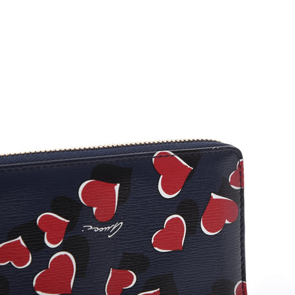 Gucci Calfskin Heartbeat Print Zip Around Wallet Blue 8 of 10