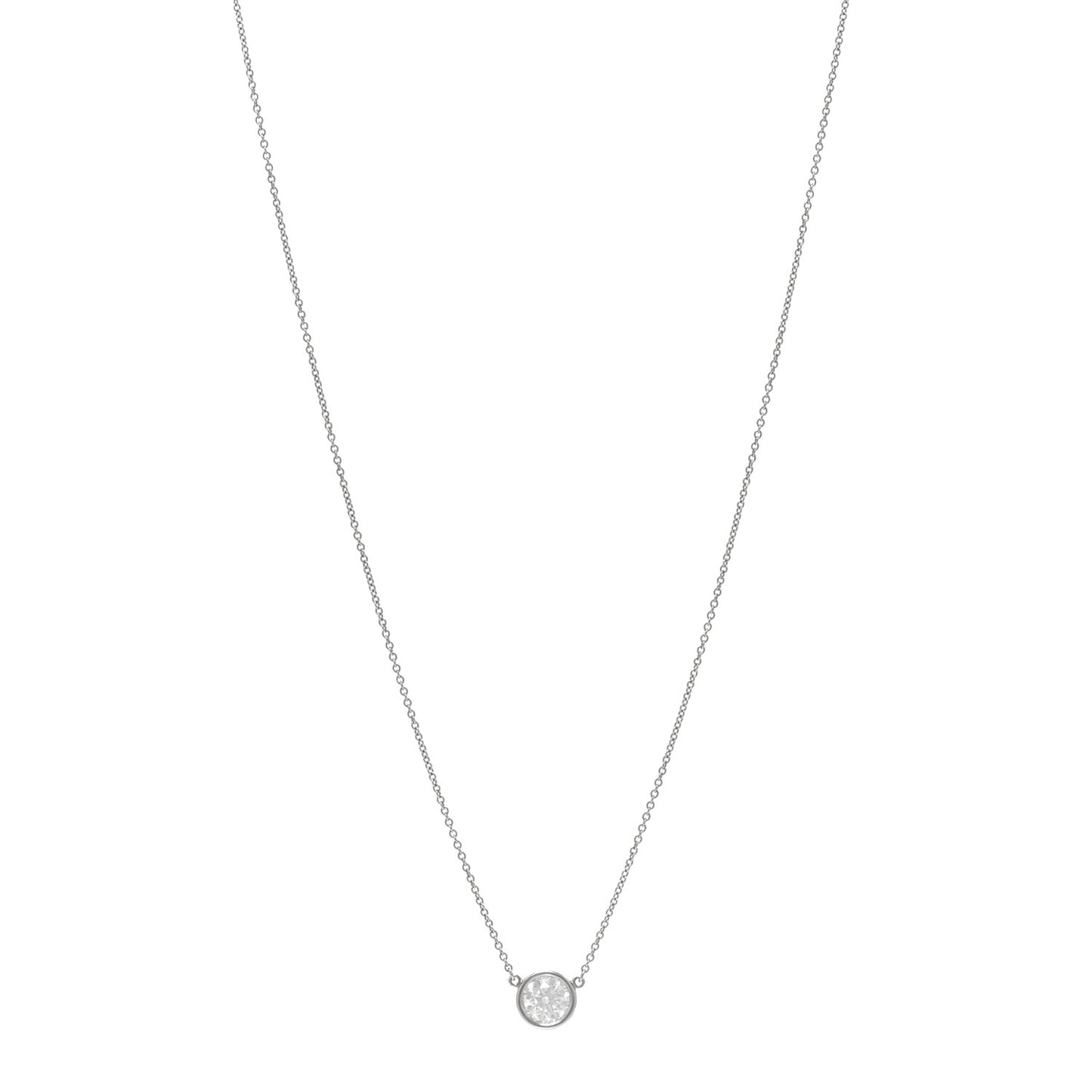 Platinum Diamond .82ct Elsa Peretti Diamonds by the Yard Pendant Necklace