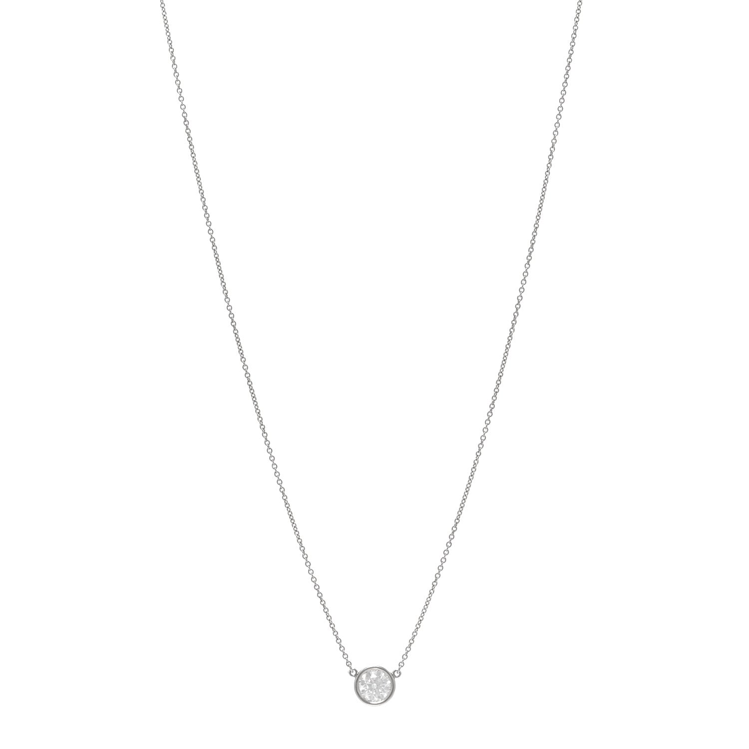 Tiffany Platinum Diamond .82ct Elsa Peretti Diamonds by the Yard Pendant Necklace 1 of 5