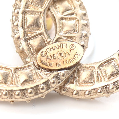 Chanel Crystal Timeless CC Earrings Light Gold 3 of 3