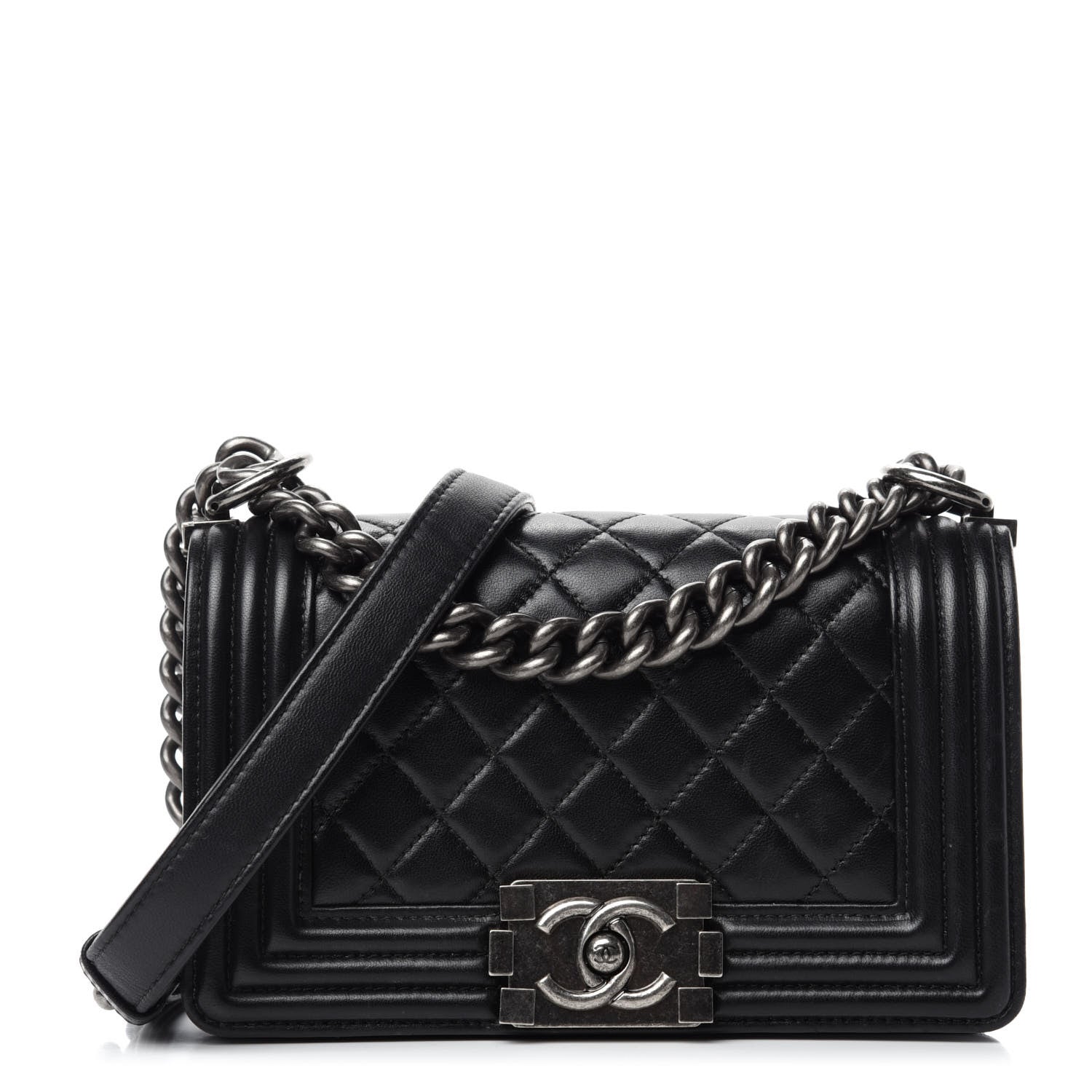 Chanel Lambskin Quilted Small Boy Flap Black 1 of 10