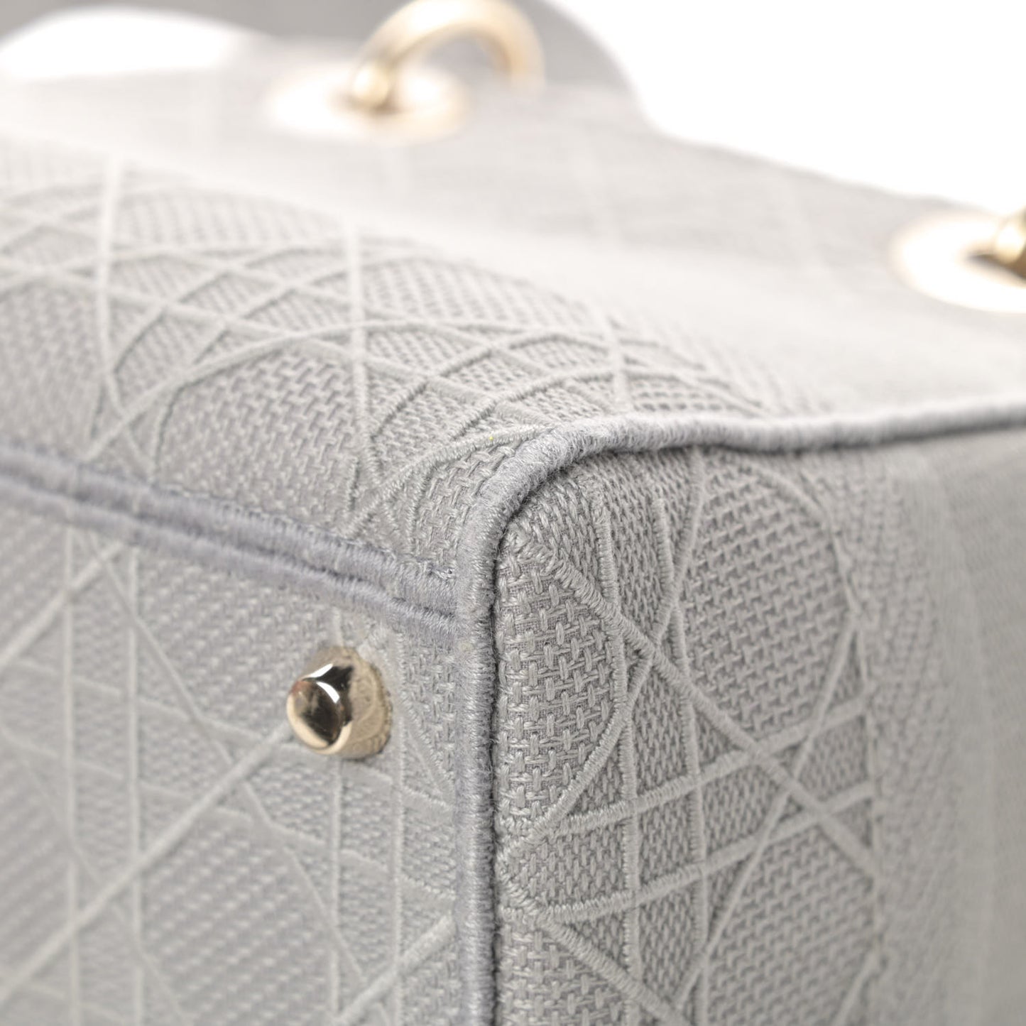 Canvas Embroidered Cannage Medium Lady D-Lite Gray