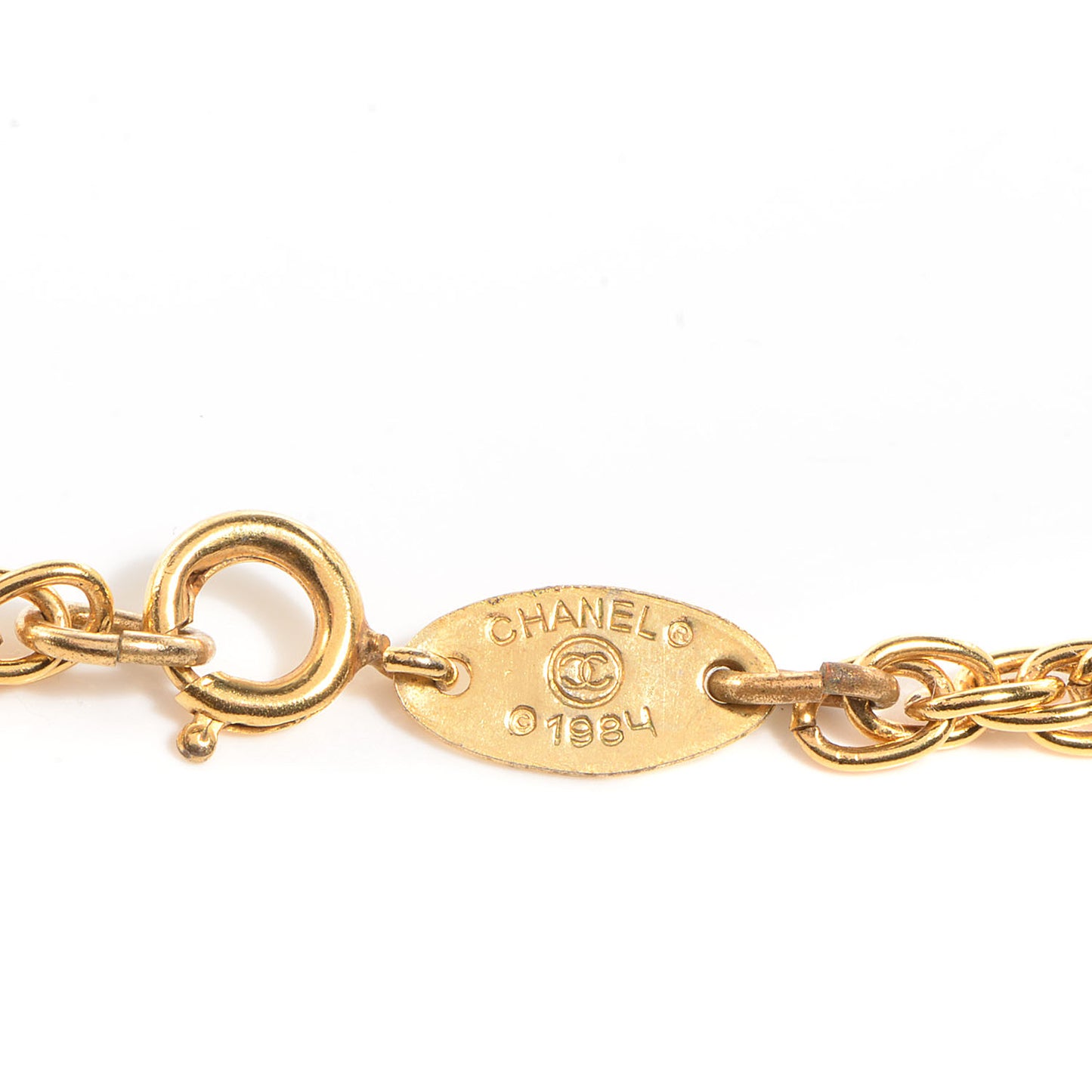 Pearl CC Pendant Necklace Gold