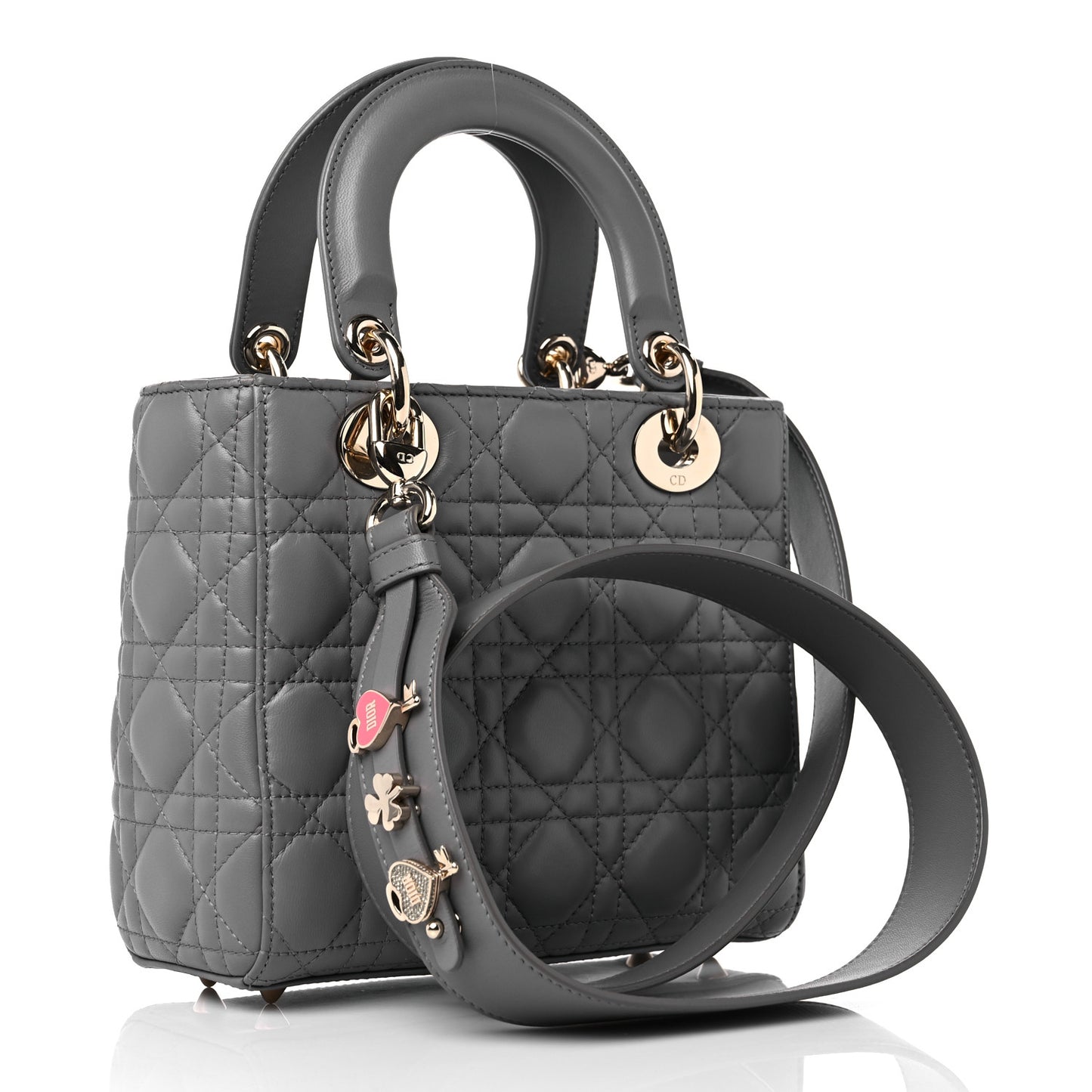 Lambskin Cannage Small My ABCDior Lady Dior Grey