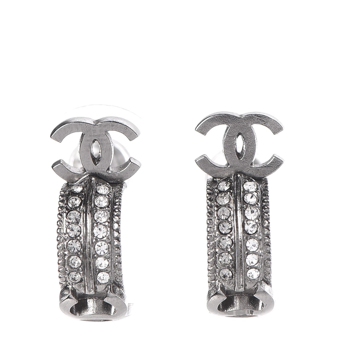 Ruthenium Crystal CC Hoop Earrings