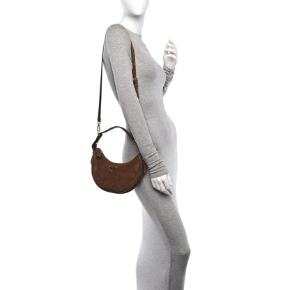 Prada Scamosciato Arque Shoulder Bag Cacao 2 of 9