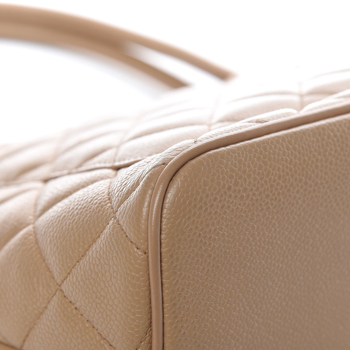 Caviar Quilted Medallion Tote Beige