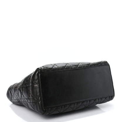 Christian Dior Lambskin Cannage Medium Lady Dior Black 3 of 9