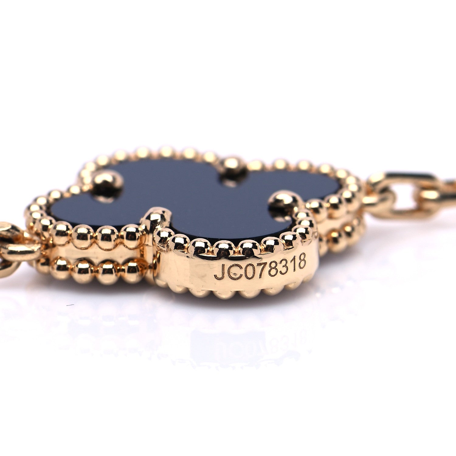 Van Cleef & Arpels 18K Yellow Gold Black Onyx 5 Motifs Vintage Alhambra Bracelet 5 of 8