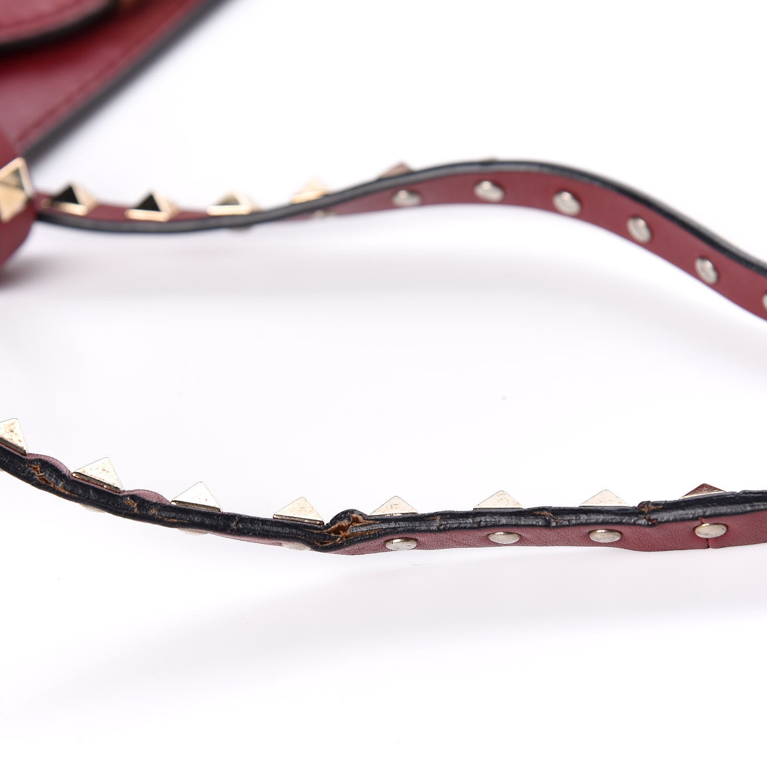 Valentino Garavani Vitello Medium Rockstud Tote Dark Red 15 of 15