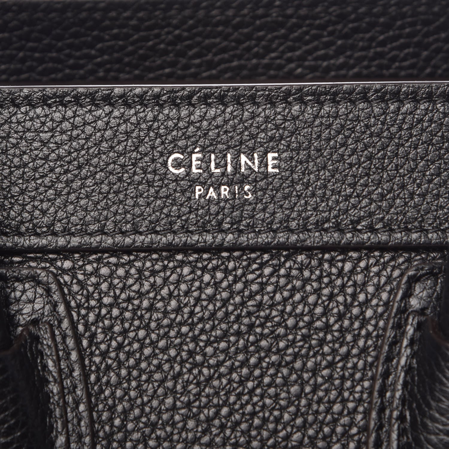 Celine Drummed Calfskin Nano Luggage Black 6 of 10