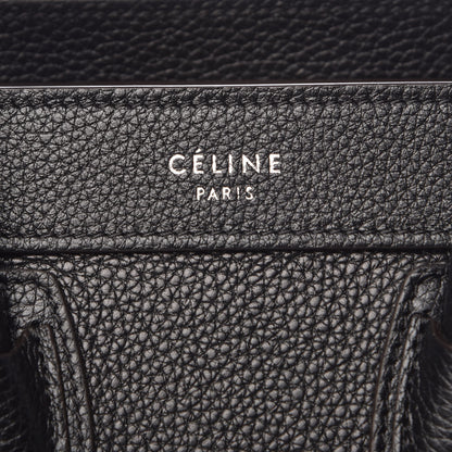 Celine Drummed Calfskin Nano Luggage Black 6 of 10