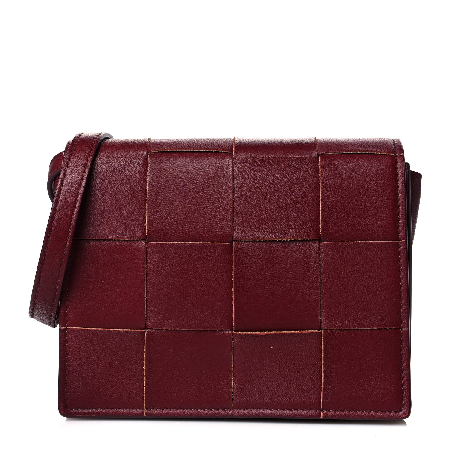 Bottega Veneta Nappa Maxi Intrecciato Mini Cassette Crossbody Bordeaux 2 of 16