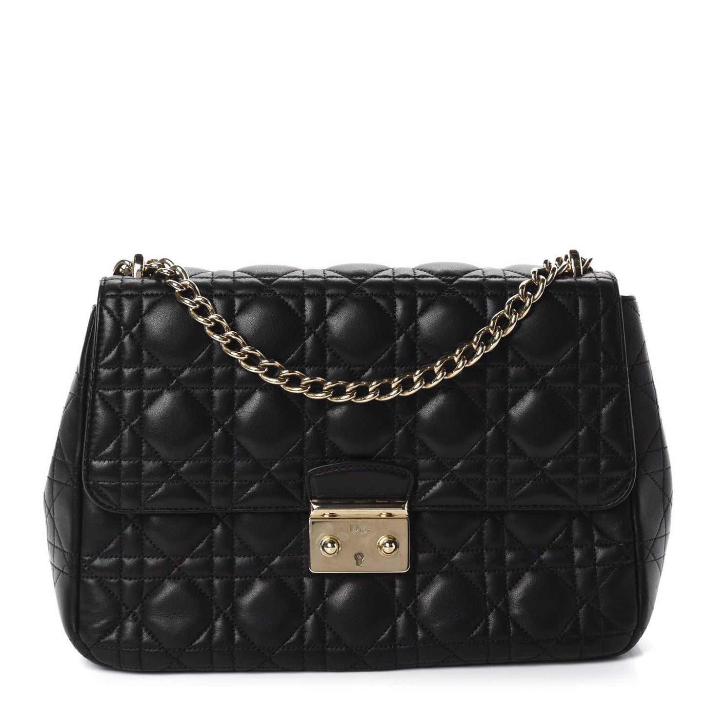 Lambskin Cannage Small Miss Dior Flap Black