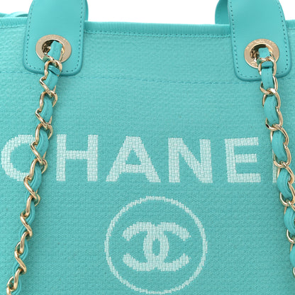 Chanel Mixed Fibers Medium Deauville Tote Turquoise 9 of 13