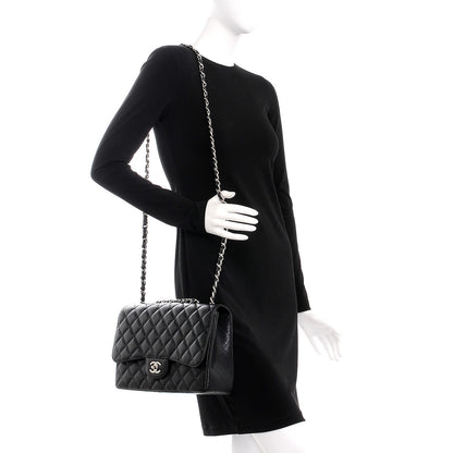 Chanel Caviar Quilted Jumbo Single Flap Black 2 of 8
