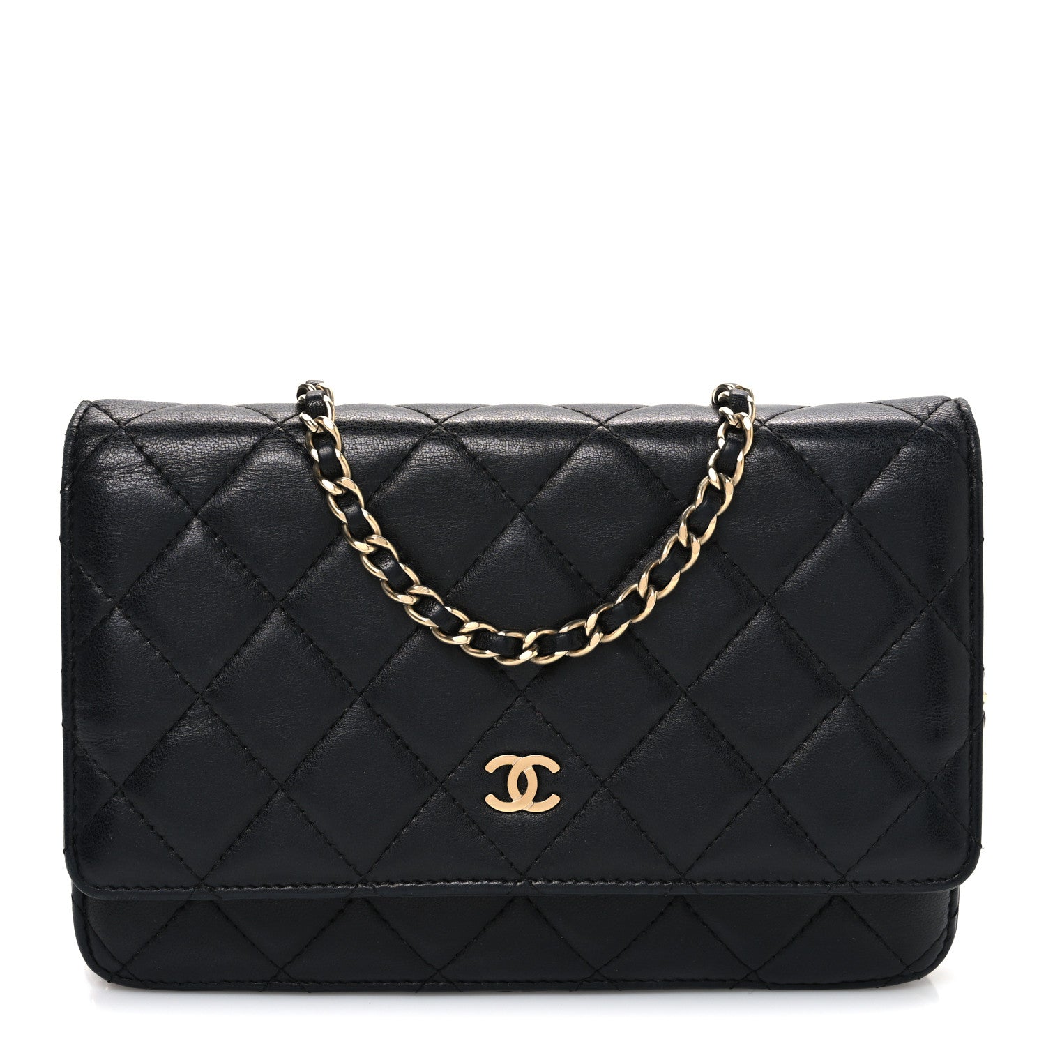 Chanel Lambskin Quilted Wallet On Chain WOC Black 1 of 11