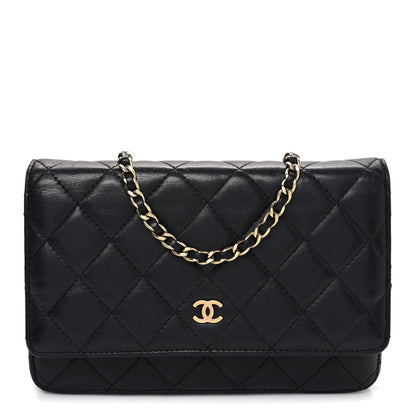 Chanel Lambskin Quilted Wallet On Chain WOC Black 1 of 11