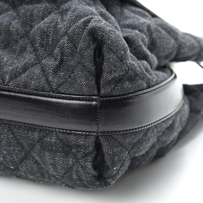 Chanel Denim Calfskin Quilted Tote Black 11 of 11