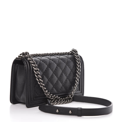Chanel Calfskin Double Stitch Medium Boy Flap Black 3 of 11