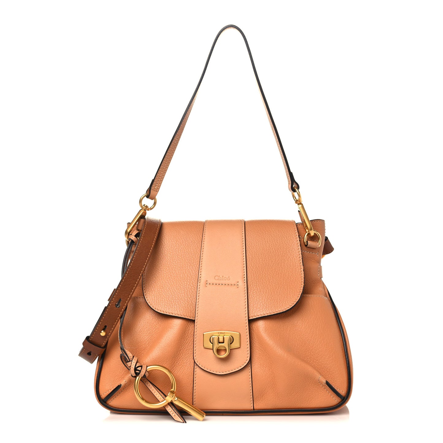 Grained Lambskin Calfskin Small Lexa Shoulder Bag Mustard Brown