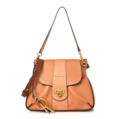 Chloe Grained Lambskin Calfskin Small Lexa Shoulder Bag Mustard Brown 1 of 8