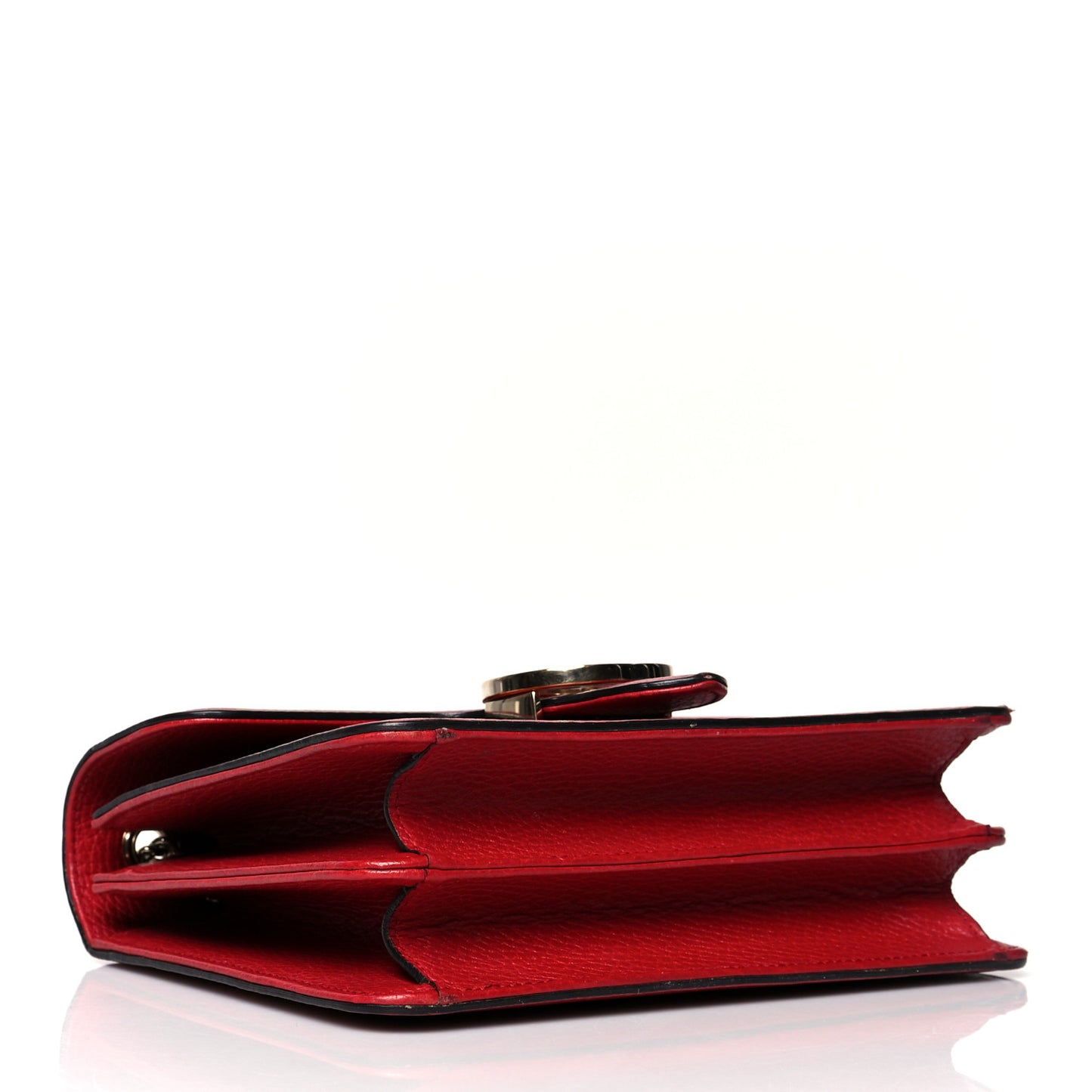 Dollar Calfskin Small Interlocking G Shoulder Bag Red