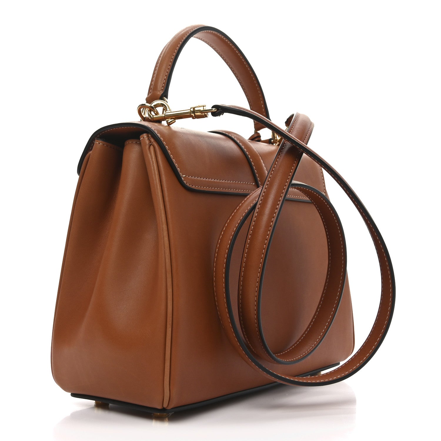 Celine Satinated Calfskin Small 16 Top Handle Bag Tan 3 of 11