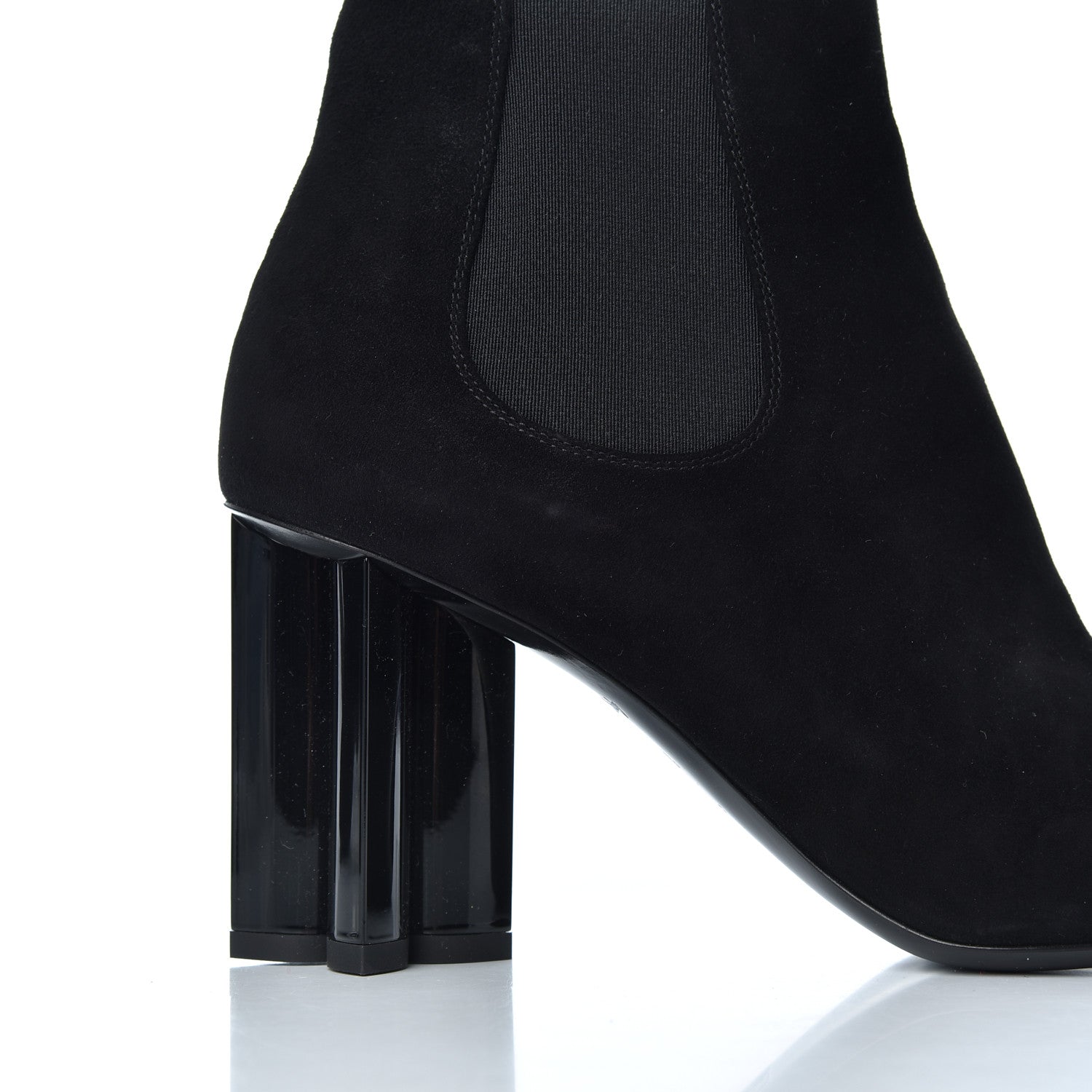 Louis Vuitton Suede Monogram Uniformes Cap Toe Chelsea 80mm Ankle Boots 38.5 Black 10 of 13