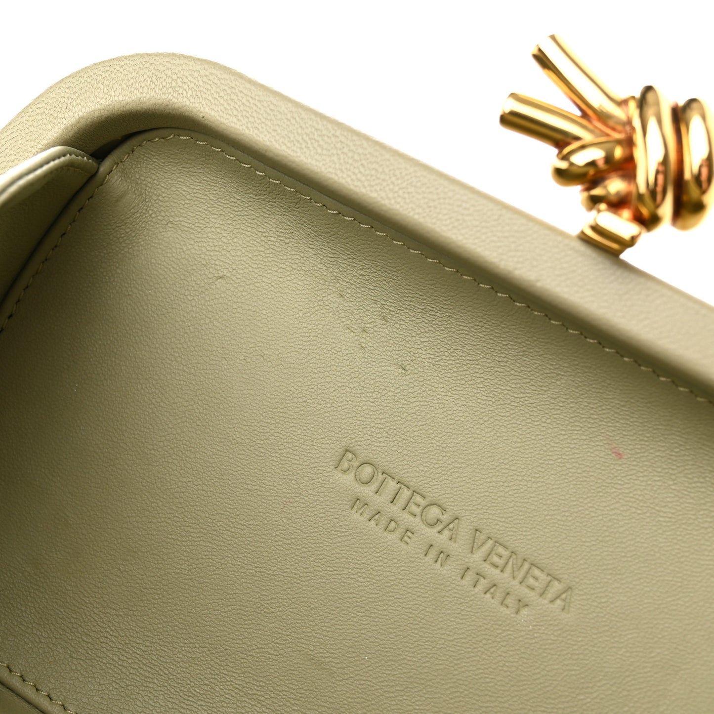 Nappa Intrecciato Minaudiere Knot Clutch Travertine