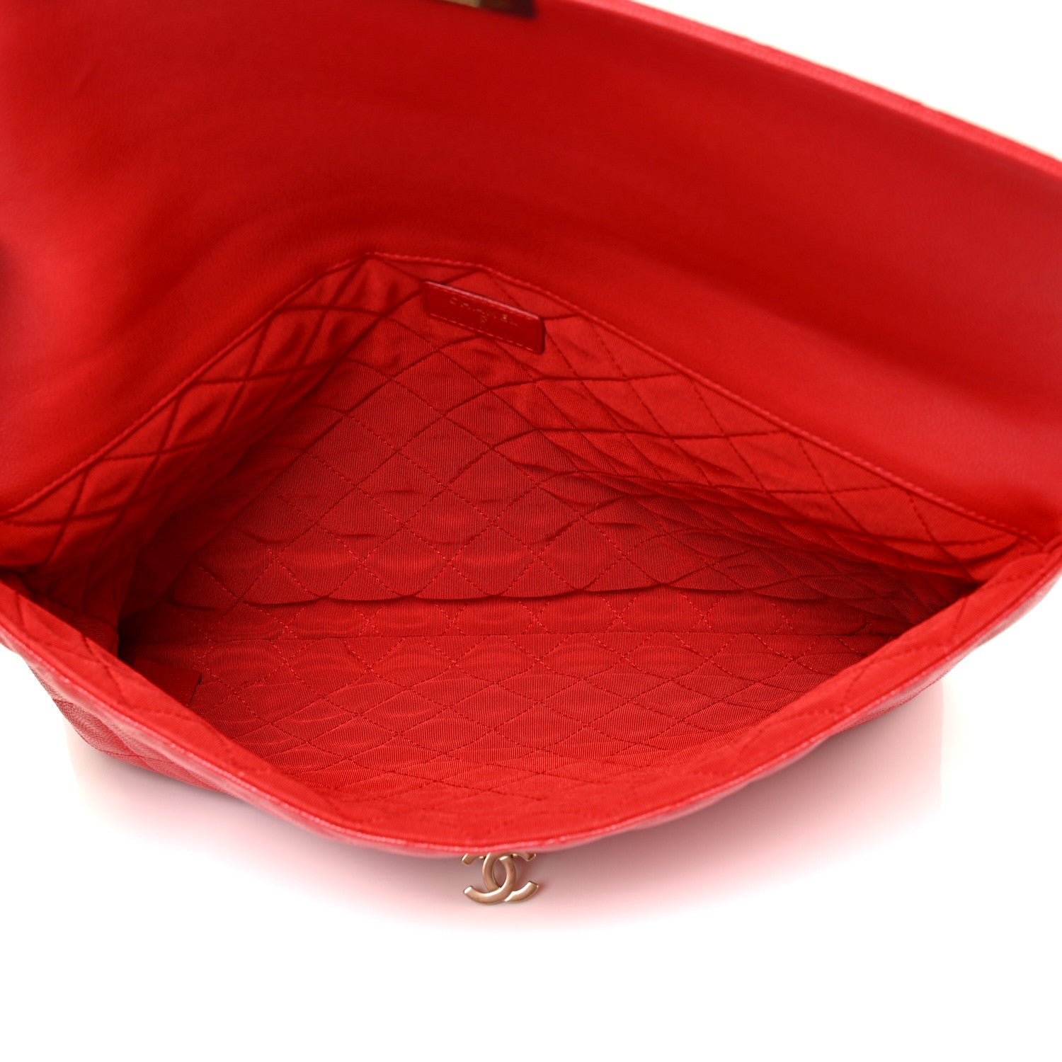 Chanel Caviar Quilted Large Golden Class Pouch Red 4 of 11