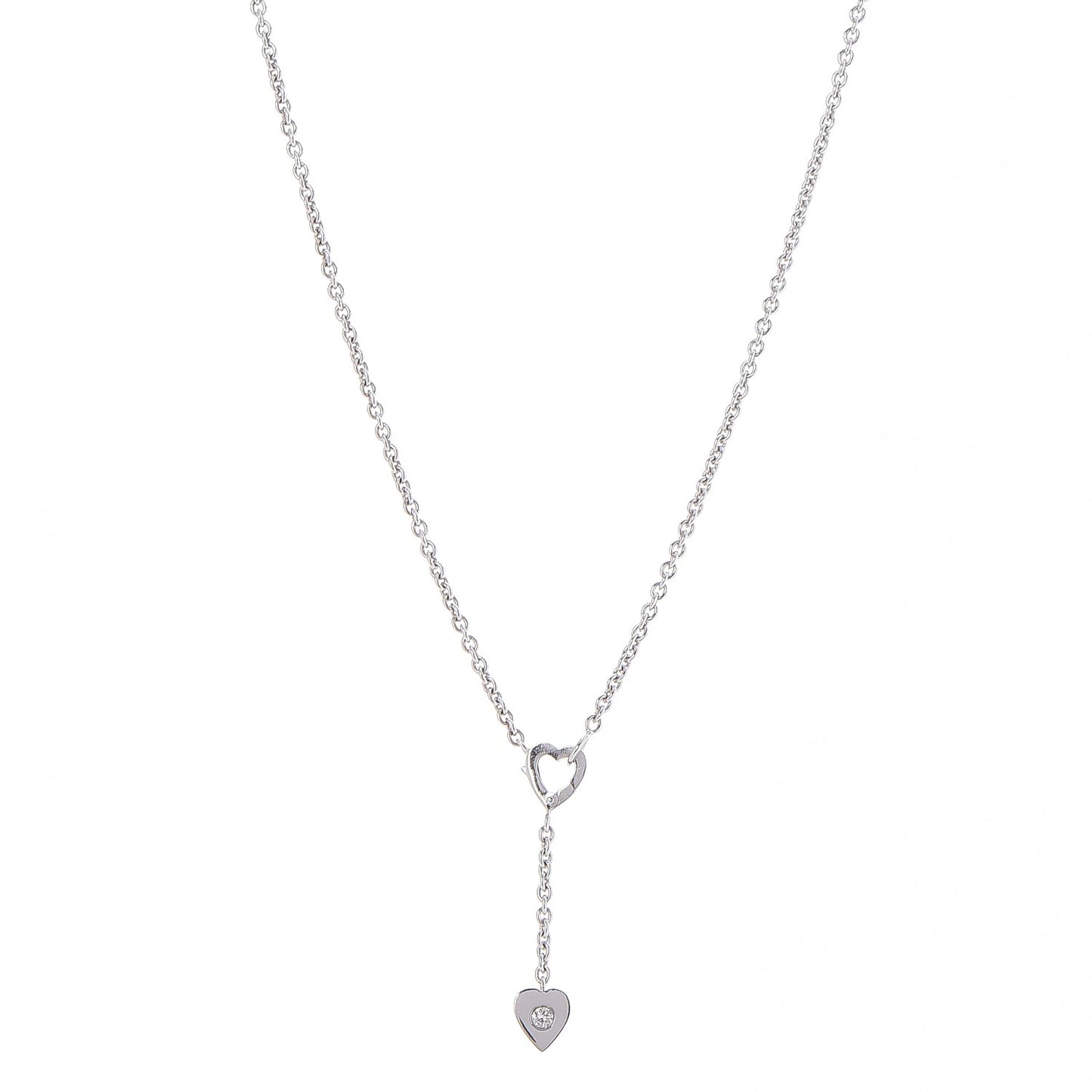 18K White Gold Diamond Mon Amour Lariat Necklace