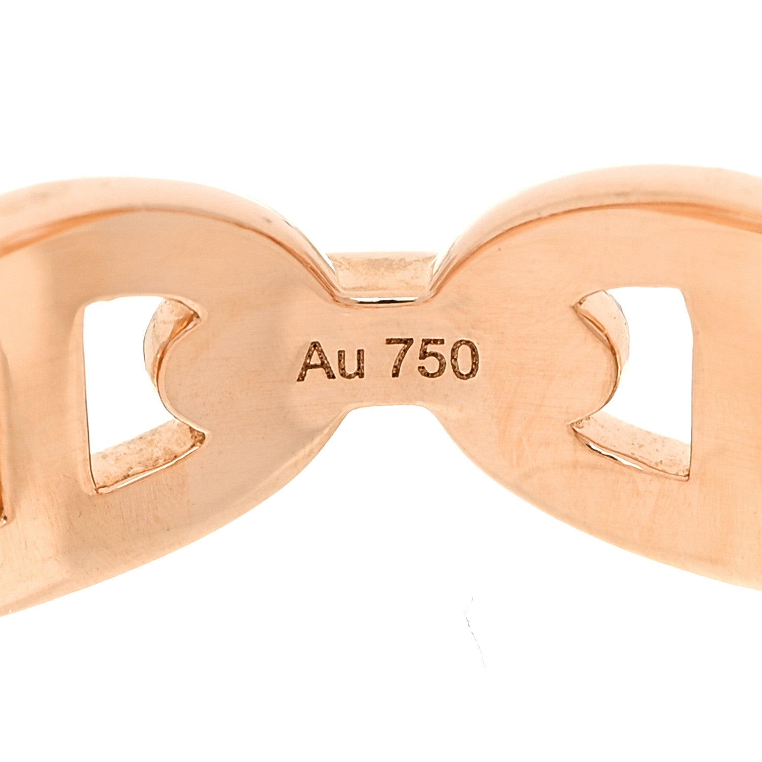 Hermes 18K Rose Gold PM Chaine d'Ancre Enchainee Ring 54 6.75 7 of 9