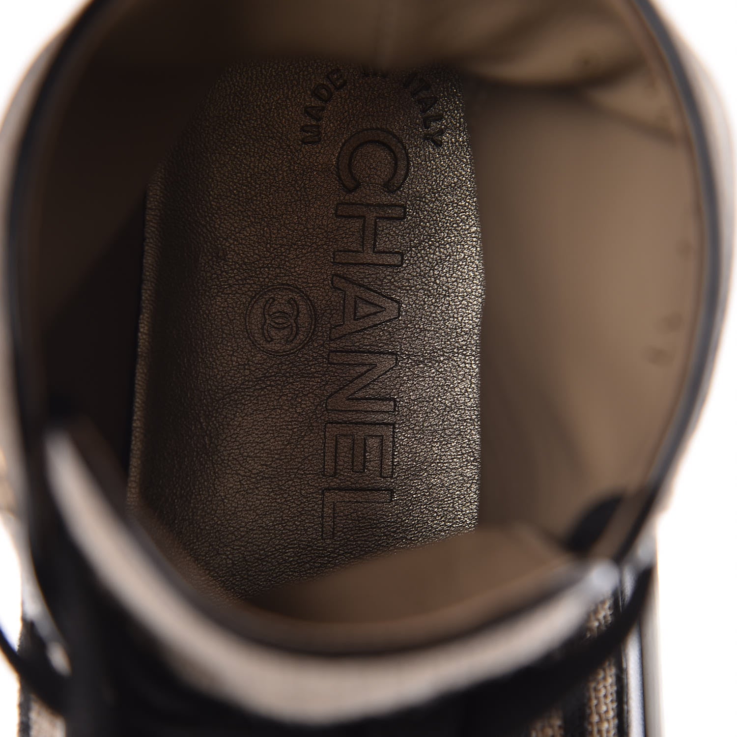 Chanel Fabric Lambskin Lace Up Cap Toe Sneakers 37 White Black 8 of 11
