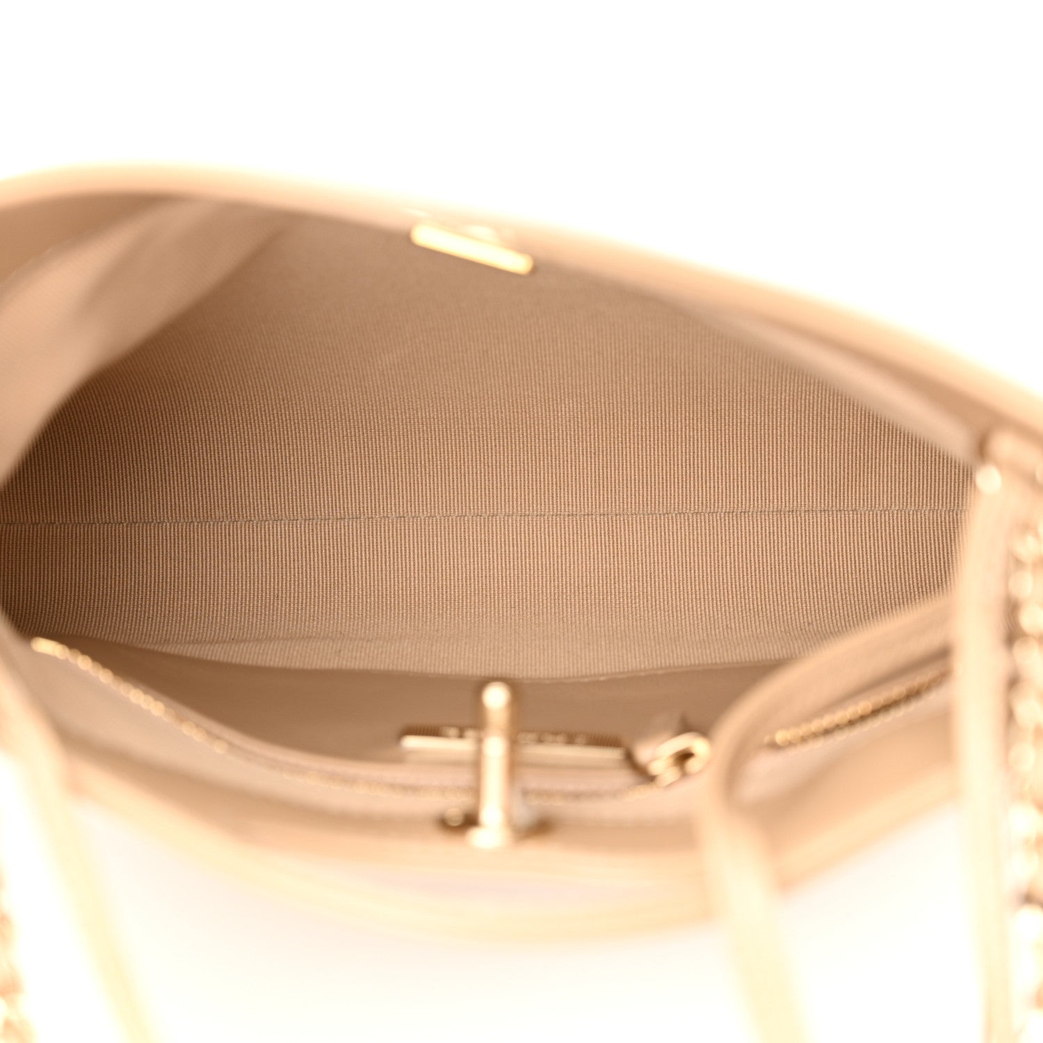 Chanel Shiny Crumpled Calfskin Quilted Mini 31 Shopping Bag Beige 5 of 11