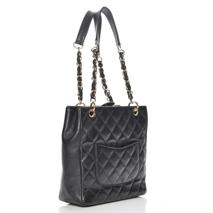 Chanel Caviar Quilted Petit Shopping Tote PST Black 3 of 7