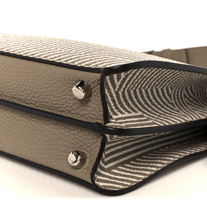 Fendi Cuoio Romano Striped Macro FF Bicolor Mini Peekaboo I SEE U Satchel Ghianda 11 of 11