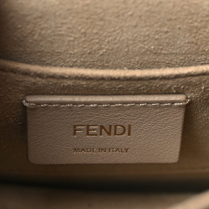 Fendi Vitello Liberty Bi-Color FF 1974 Embossed Small Kan U Shoulder Bag Maya Black 6 of 9