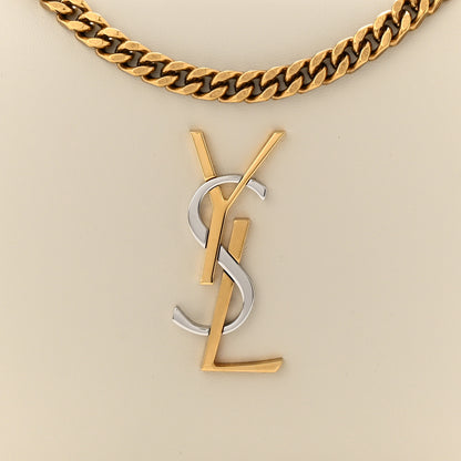 Saint Laurent Smooth Calfskin Tri-Metal Cassandre Wallet On Chain WOC Crema Soft 8 of 10